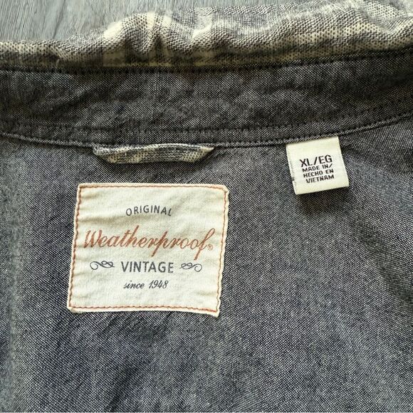 Weatherproof Vintage Plaid Flannel Button Down Shirt Men’s XL Gray - Picture 3 of 7